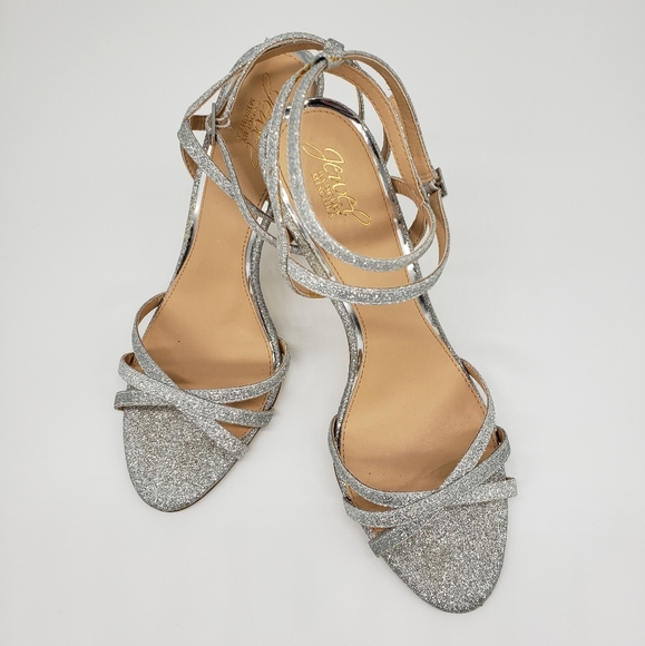 Badgley Mischka Shoes - Badgley Mischka Jewel Silver Glitter Heels